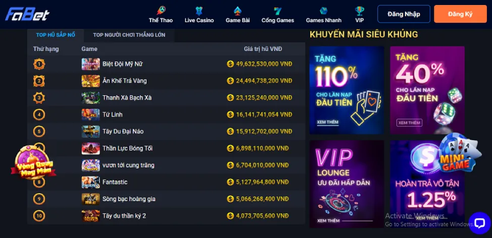 Các chương trình khuyến mãi hấp dẫn trên N188 App